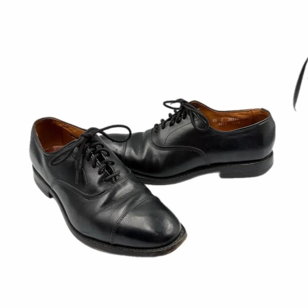Allen Edmonds Men's 8.5 Park Avenue Black Leather Cap Toe Oxford Dress Shoes
